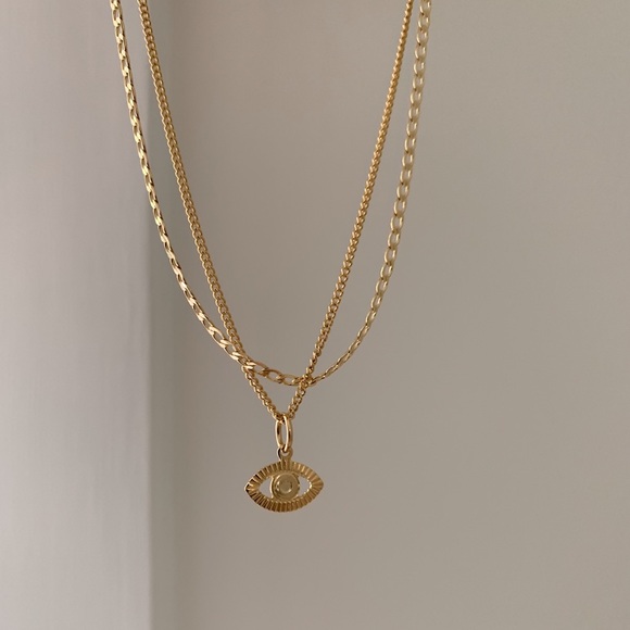 Gold Evil Eye Necklace Set | 18k Gold Filled - Picture 3 of 11